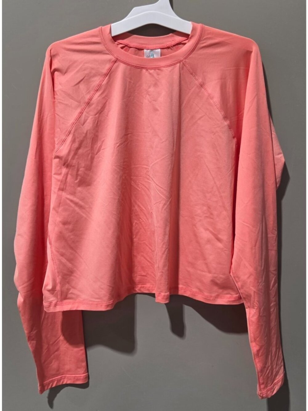 Kona Sol Coral Orange Long Sleeve & Cropped Rash Guard Swim Shirt -- Size XL 16